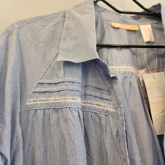 La Cera NWT Chambray Button Up Nightgown Comfort Wear XL 100% Cotton - Picture 6 of 9